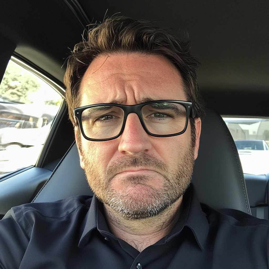 Ein Mann sitzt in einem Auto | Quelle: Midjourney