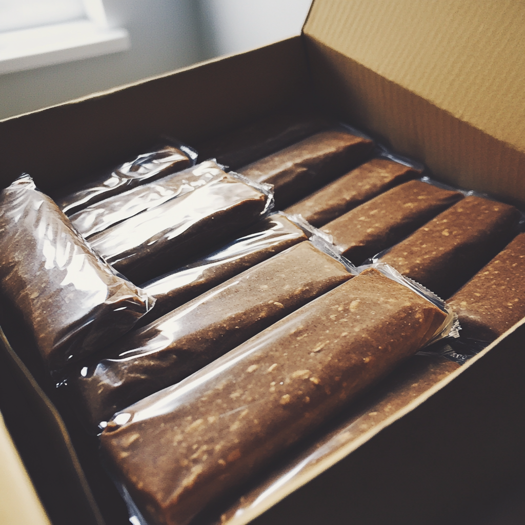 Eine Schachtel mit Proteinriegeln | Quelle: Midjourney