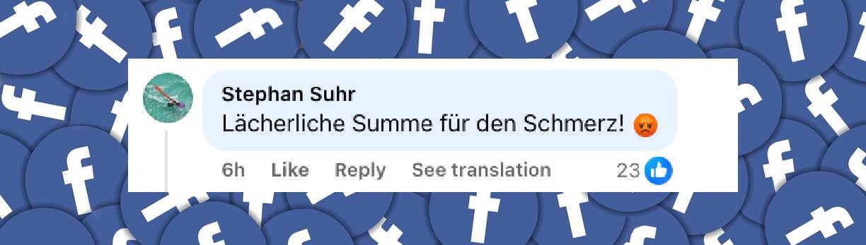Facebook-Nutzer reagieren auf das Gerichtsurteil. Quelle: facebook.com/share/p/1EWXVJ2ewv/