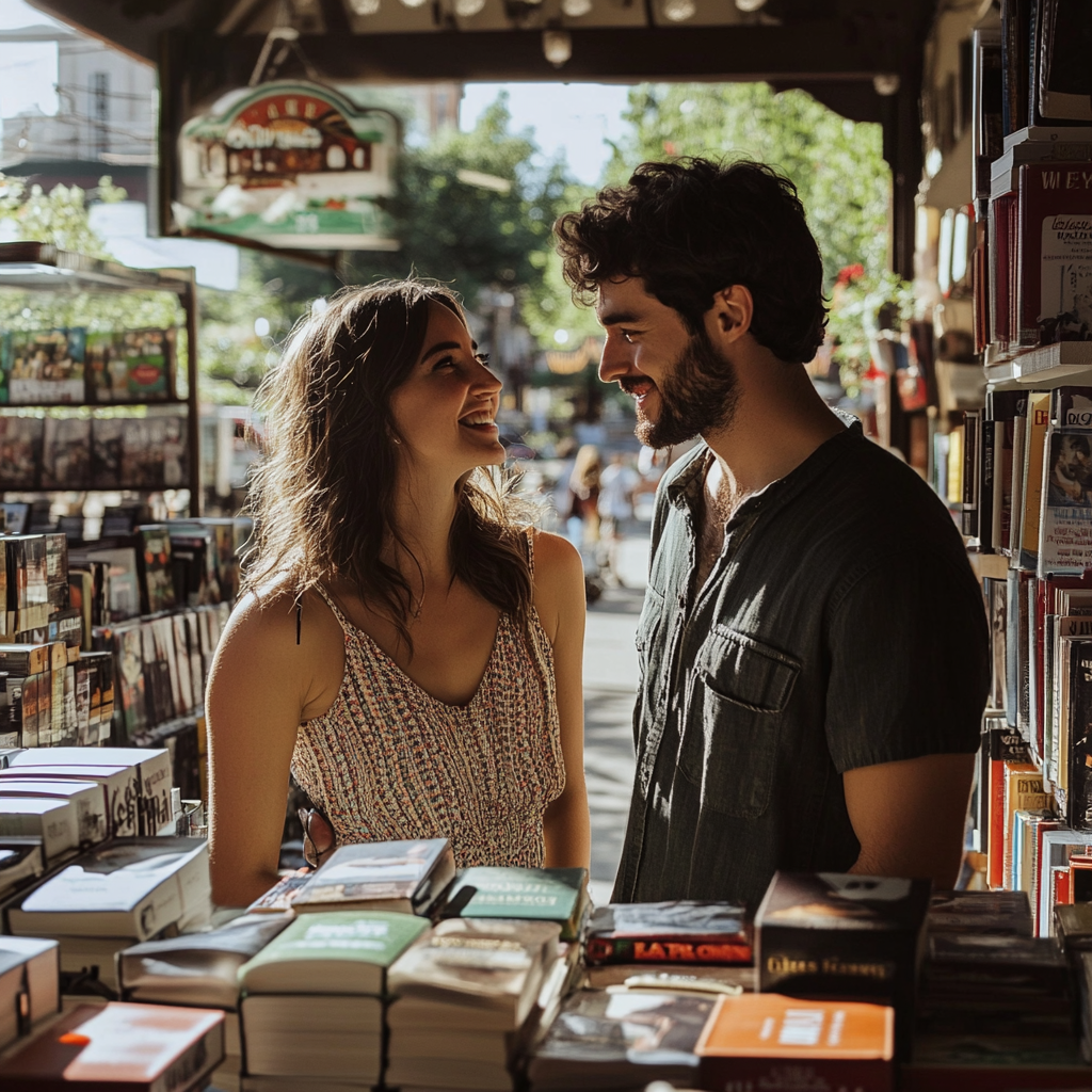 Um casal feliz olhando nos olhos um do outro | Fonte: Midjourney