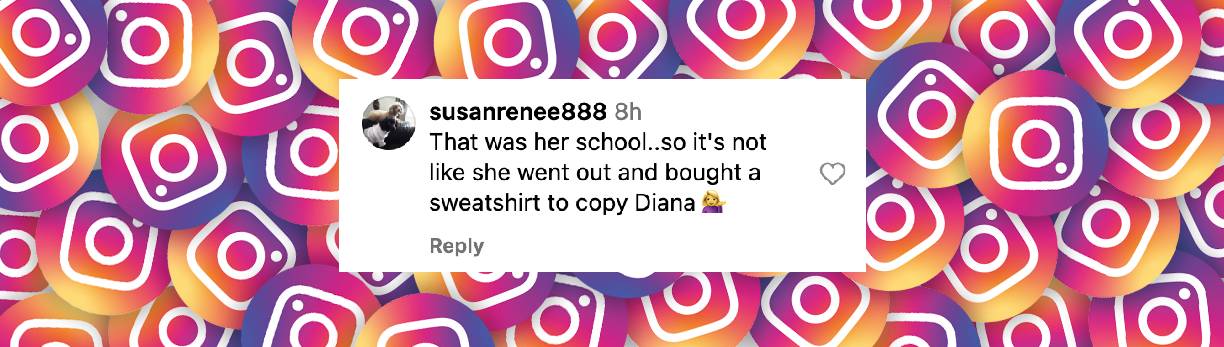 Ein Nutzer kommentiert, dass Meghan Markle ein Sweatshirt trägt, das dem der verstorbenen Prinzessin Diana ähnelt, gepostet am 25. Februar 2025 | Quelle: Instagram/extratv