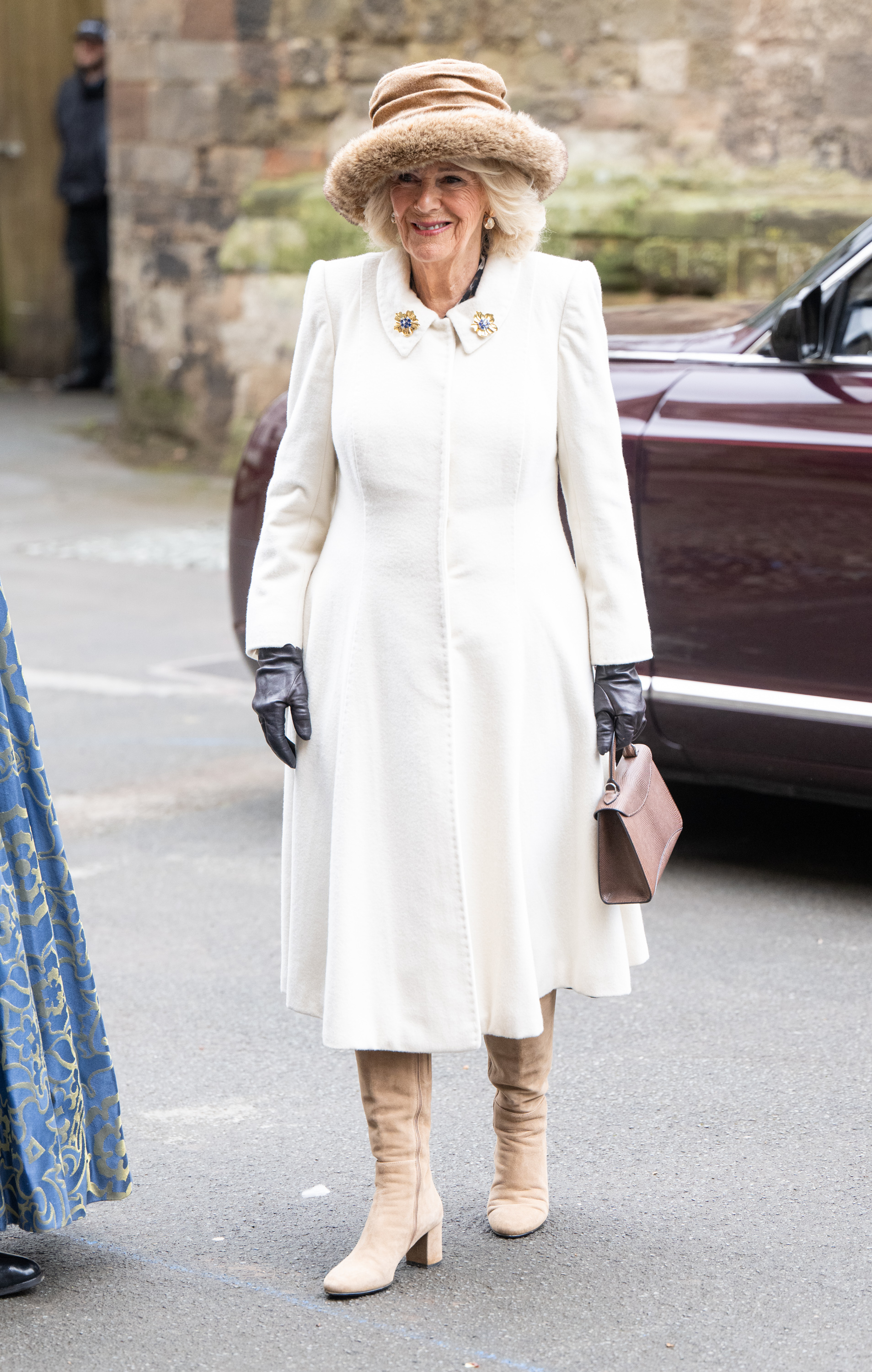 Königin Camilla beim Royal Maundy Service in der Worcester Cathedral in Worcester, England am 28. März 2024 | Quelle: Getty Images