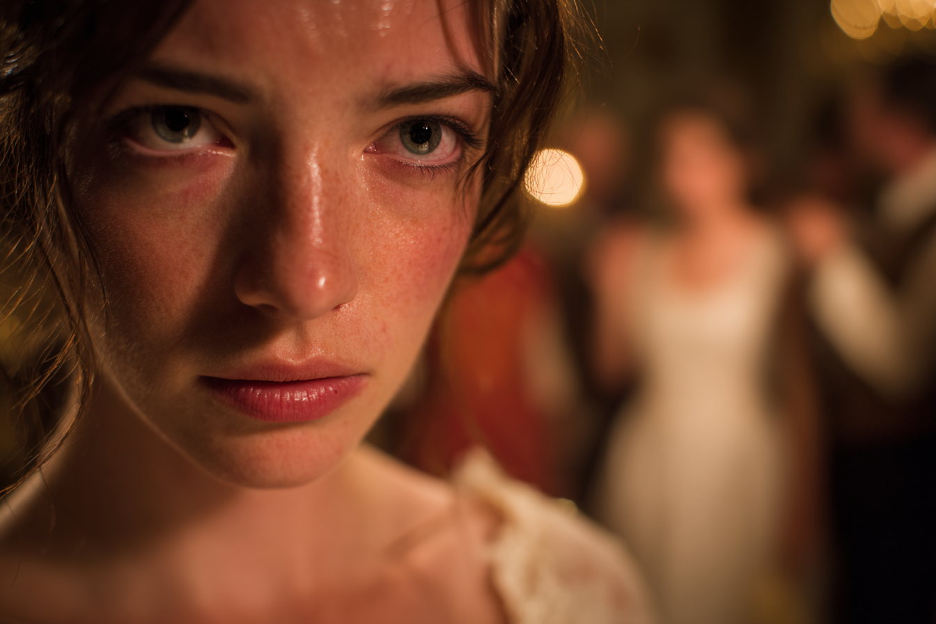 Eine Nahaufnahme des Gesichts einer Frau | Quelle: Midjourney