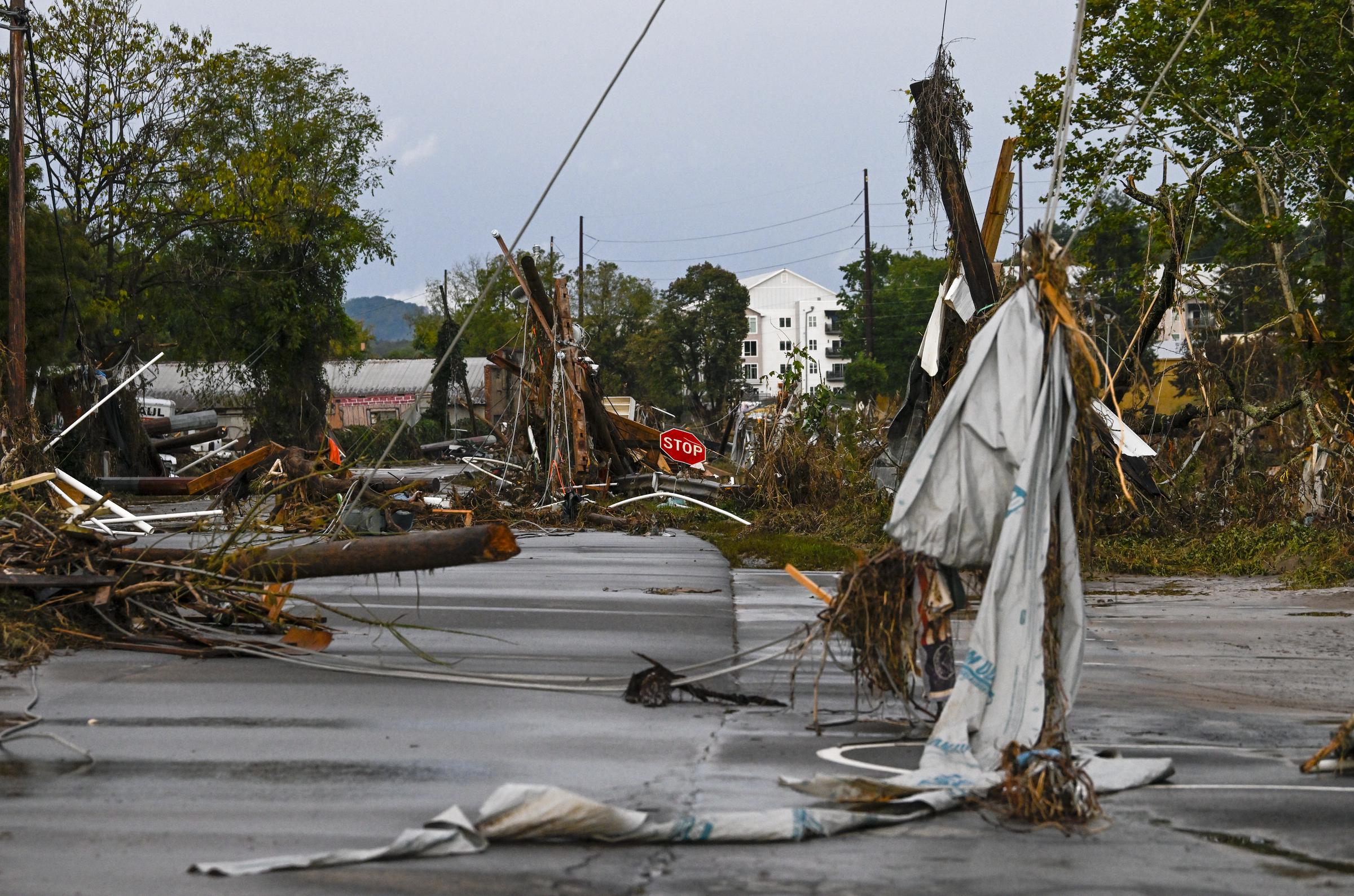 Die Folgen des Hurrikans Helene in Asheville, North Carolina am 30. September 2024 | Quelle: Getty Images