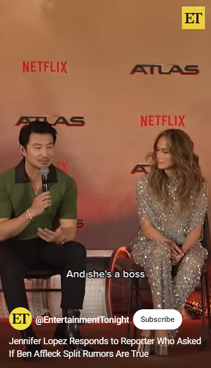 Simu Liu lobt Jennifer Lopez während ihrer Pressetour in Mexiko-Stadt, wie in einem am 24. Mai 2024 geteilten Video zu sehen ist. | Quelle: YouTube/EntertainmentTonight