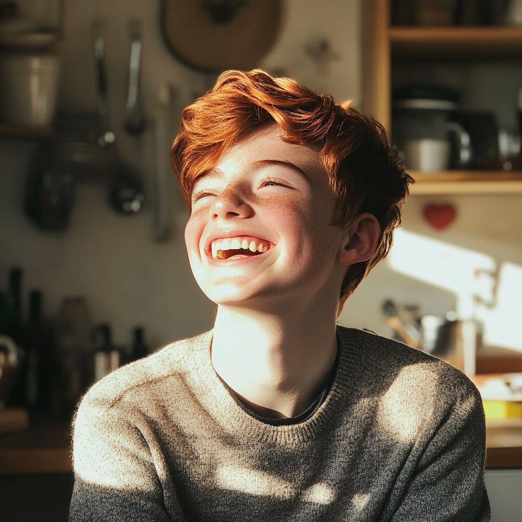 Ein lachender Teenager | Quelle: Midjourney