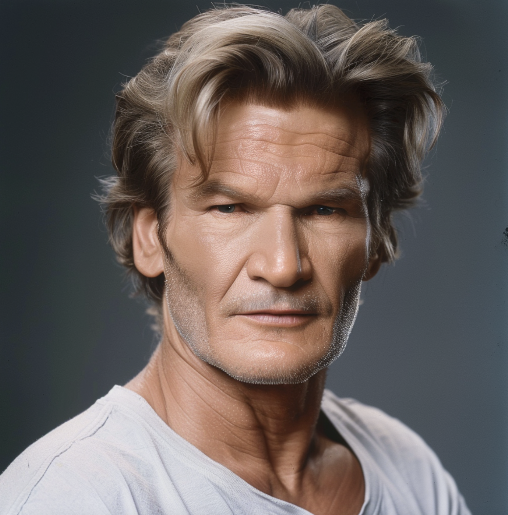 KI-Bild von Patrick Swayze im hohen Alter | Quelle: Midjourney