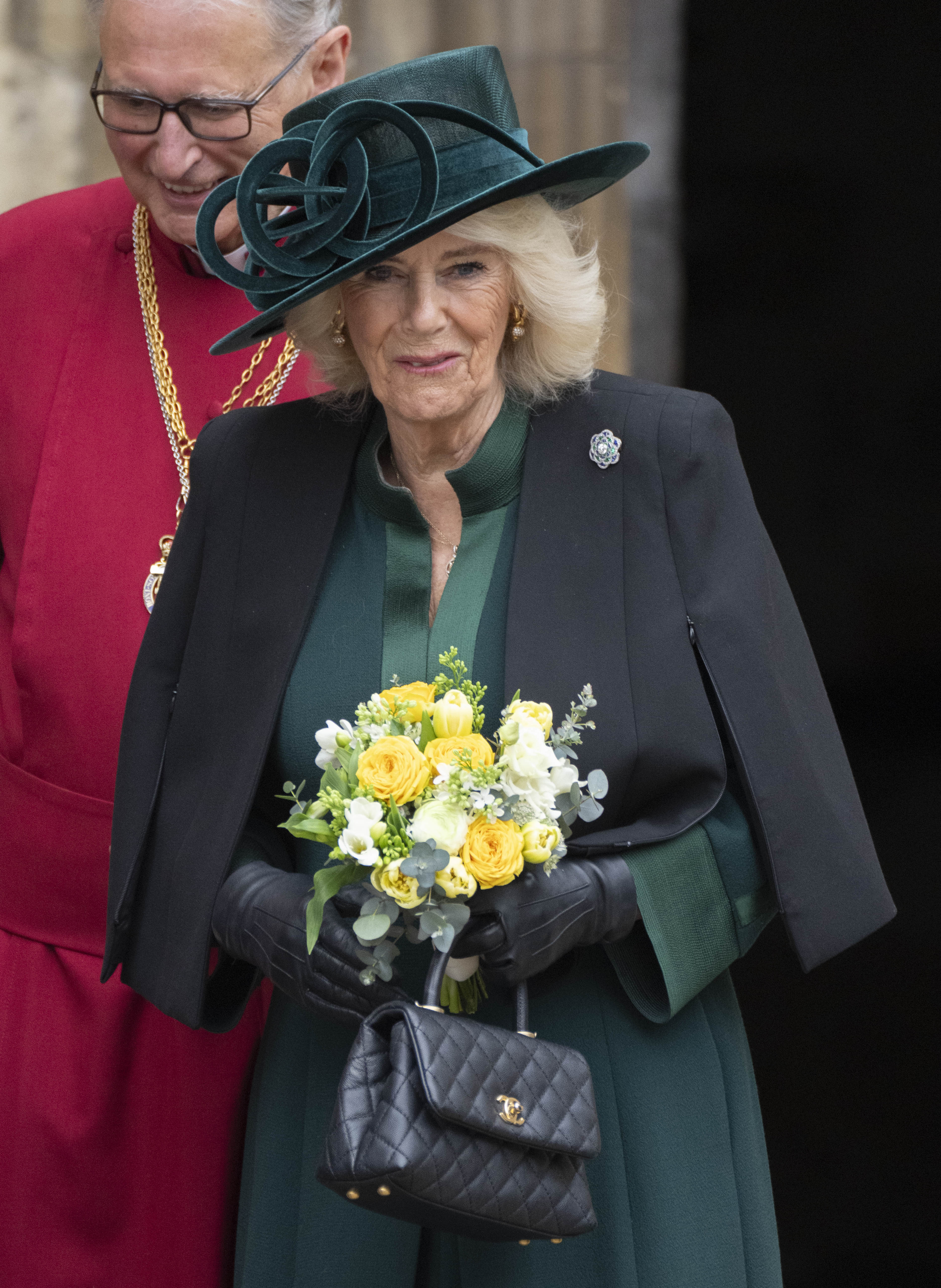 Königin Camilla beim Mattins-Gottesdienst am Ostersonntag in der St. George's Chapel, Windsor Castle am 31. März 2024 in Windsor, England | Quelle: Getty Images
