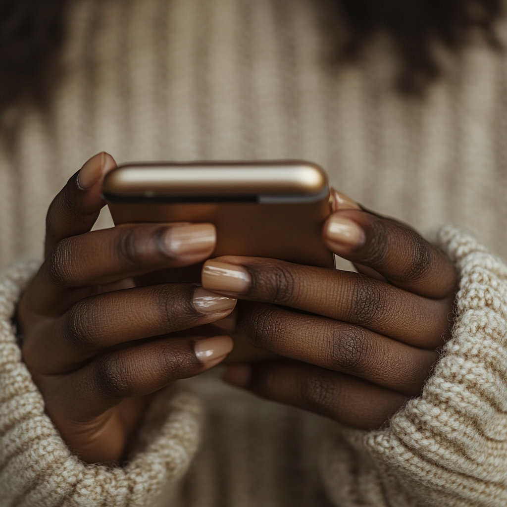 Eine Frau benutzt ihr Telefon | Quelle: Midjourney