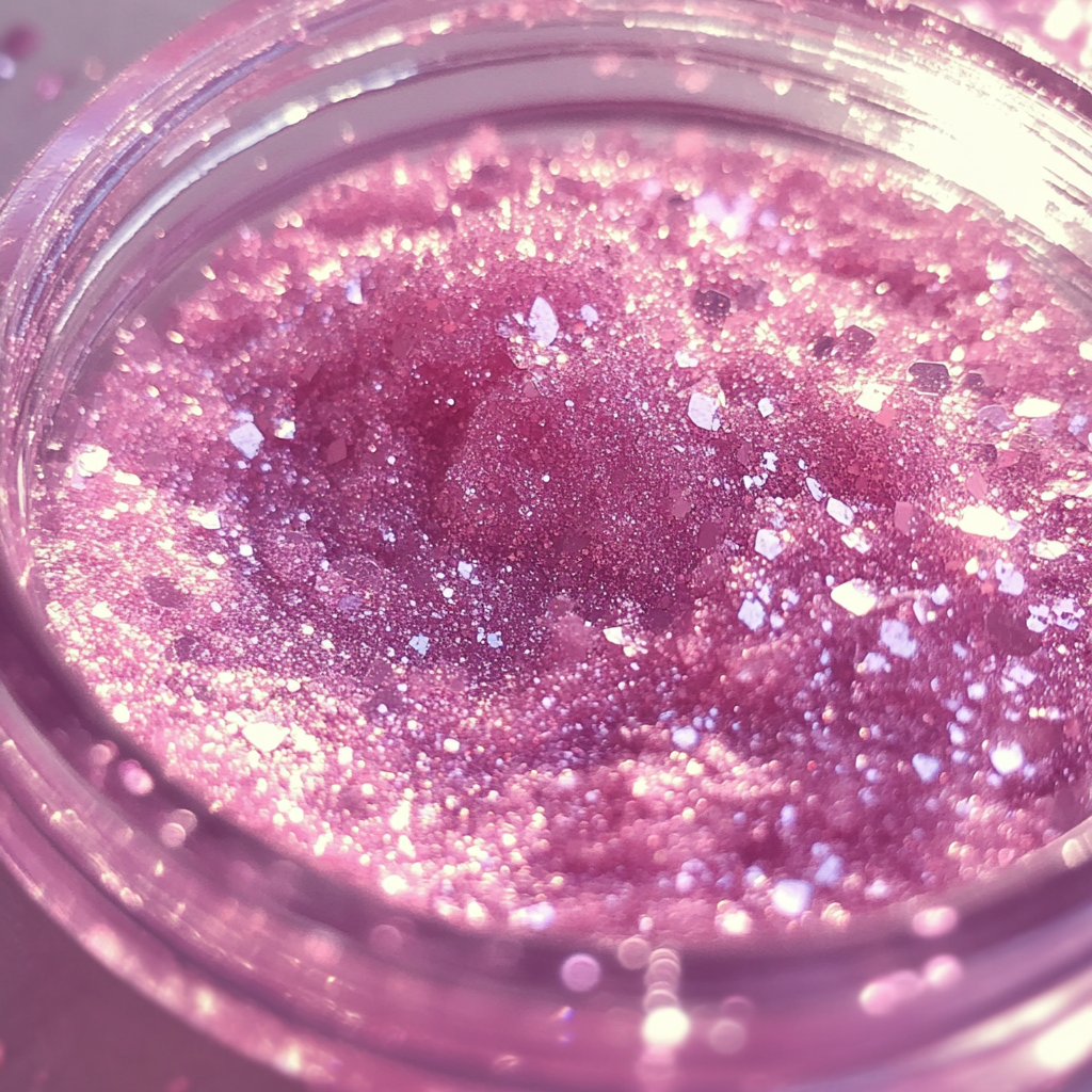Eine Wanne mit rosa Glitter | Quelle: Midjourney