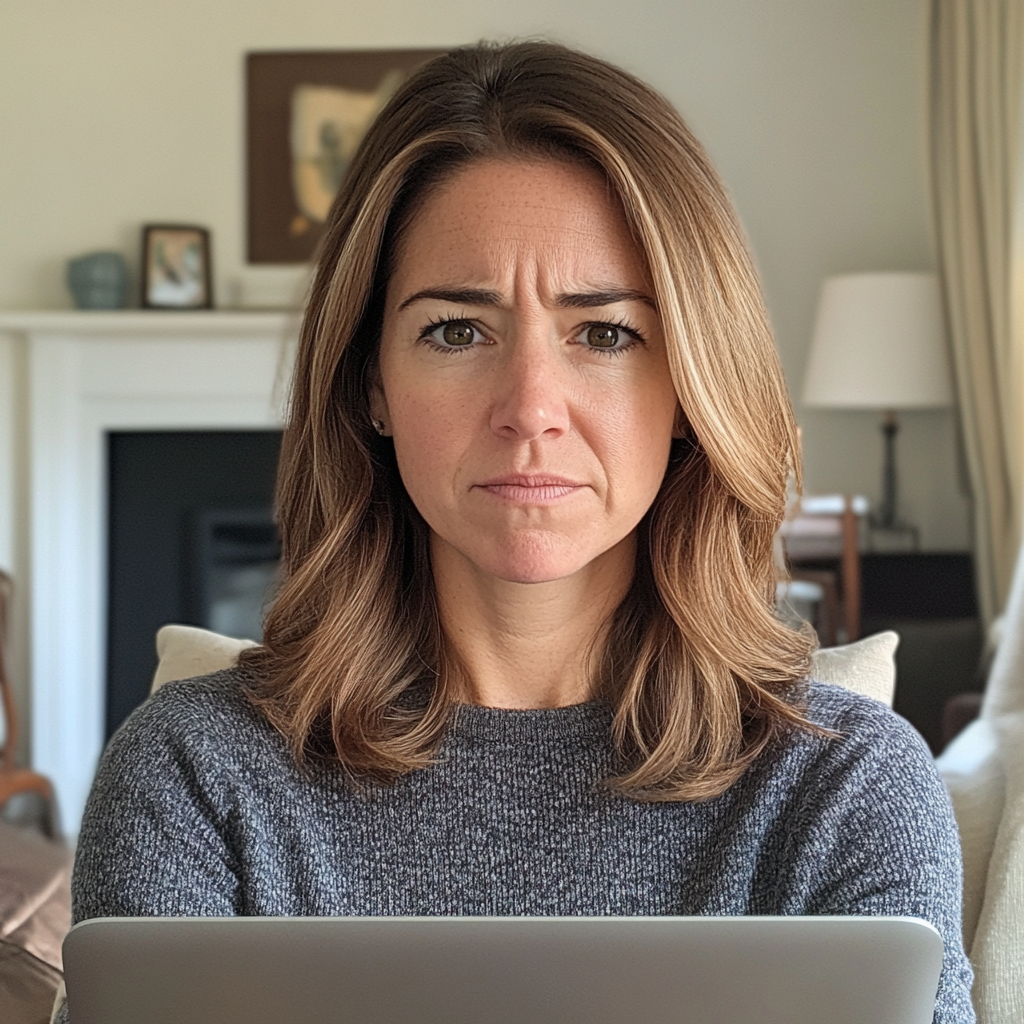 Eine Frau sitzt vor ihrem Laptop | Quelle: Midjourney