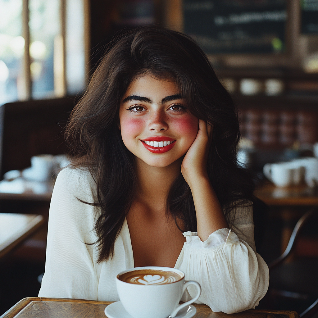 Eine Frau isst in einem Café | Quelle: Midjourney