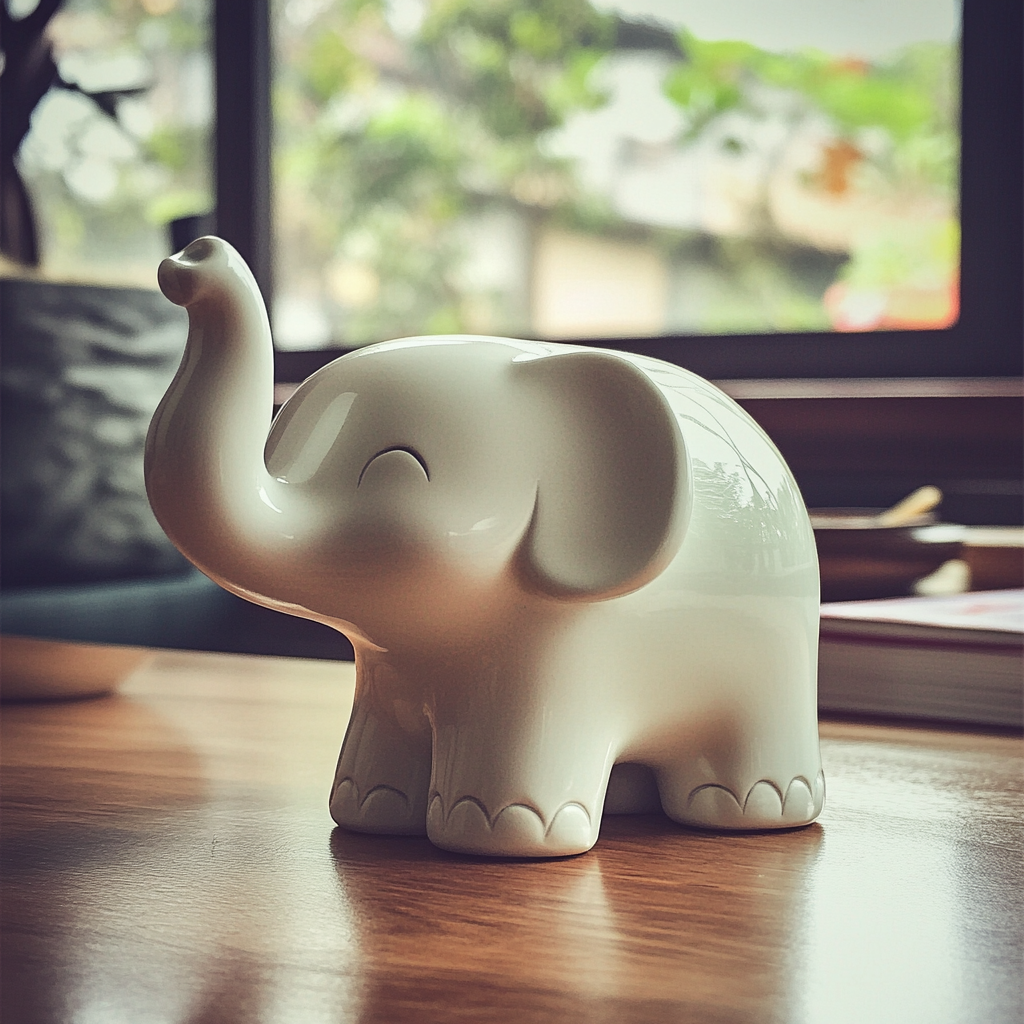 Ein niedlicher Keramik-Elefant | Quelle: Midjourney