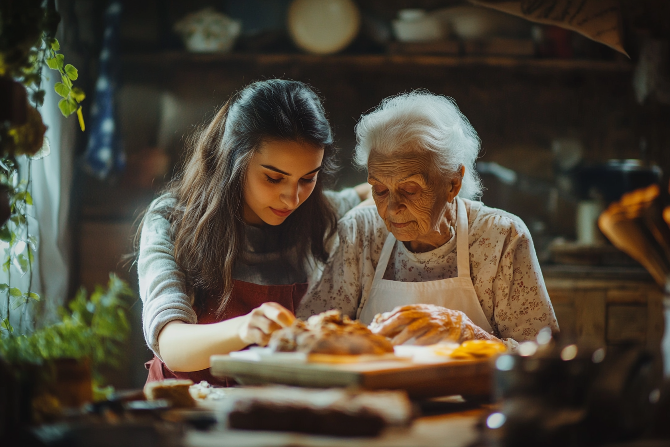 Zwei Frauen backen zusammen | Quelle: Midjourney