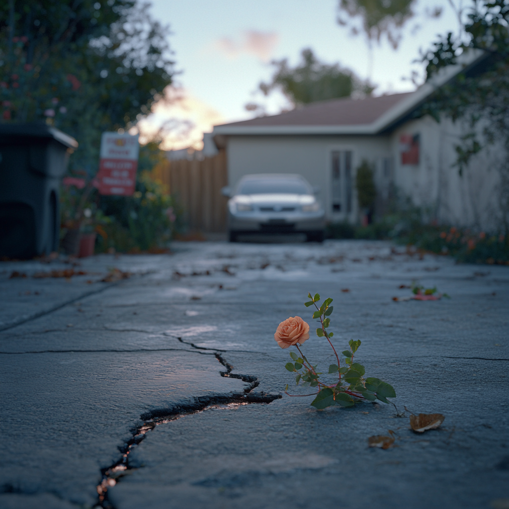Ein Parkplatz, der über einen Garten gebaut wurde | Quelle: Midjourney