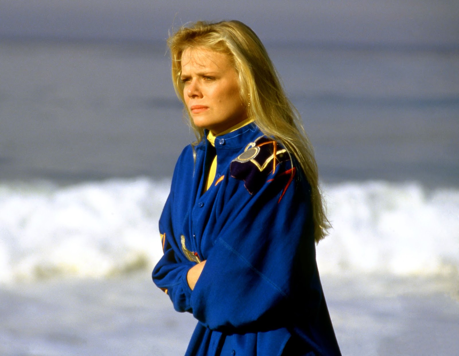 Marcy Walker bei den Dreharbeiten zu "Santa Barbara" in Los Angeles, Kalifornien, ca. 1986. | Quelle: Getty Images