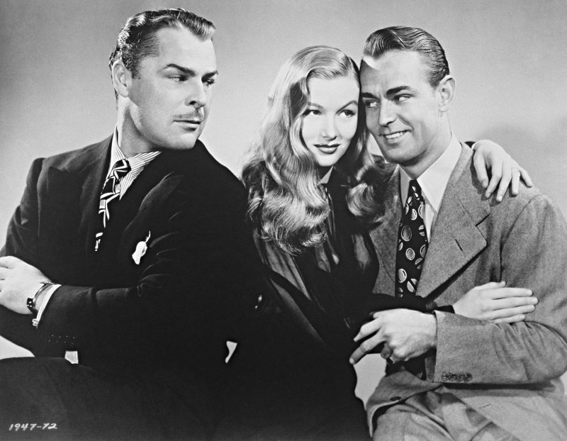 Brian Donlevy, Veronica Lake und Alan Ladd im Film "The Glass Key" von 1942 | Quelle: Getty Images