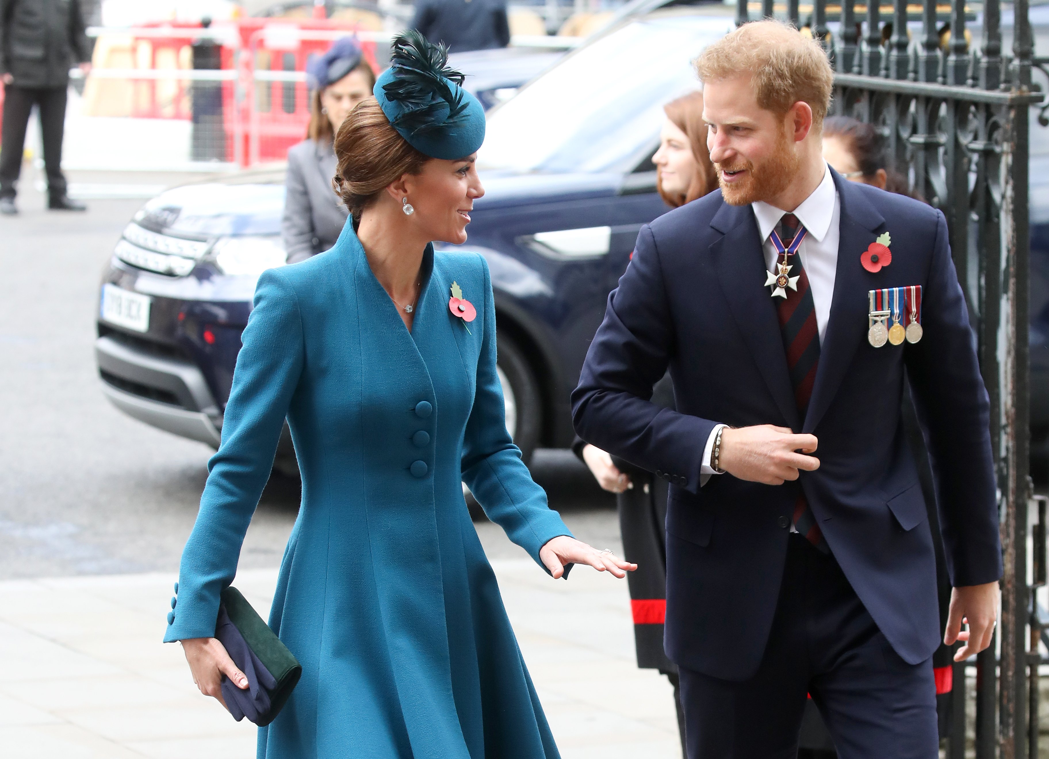Prinz Harry und Kate Middleton beim ANZAC Day Service of Commemoration and Thanksgiving am 25. April 2019 | Quelle: Getty Images