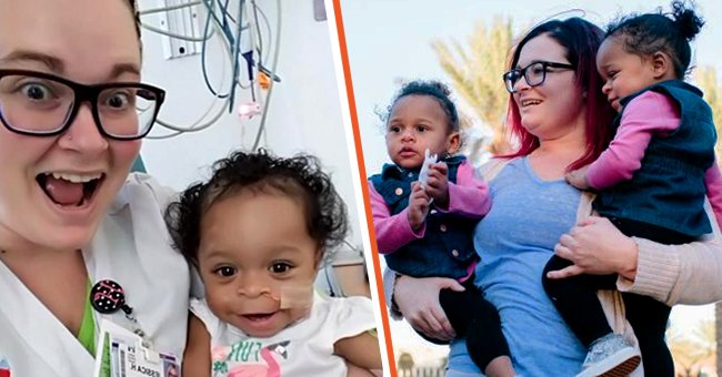 Nachdem sie ein misshandeltes Baby kennengelernt hat, beschließt eine Krankenschwester, sie und ihre Zwillingsschwester zu adoptieren | Quelle: Twitter/InsideEdition