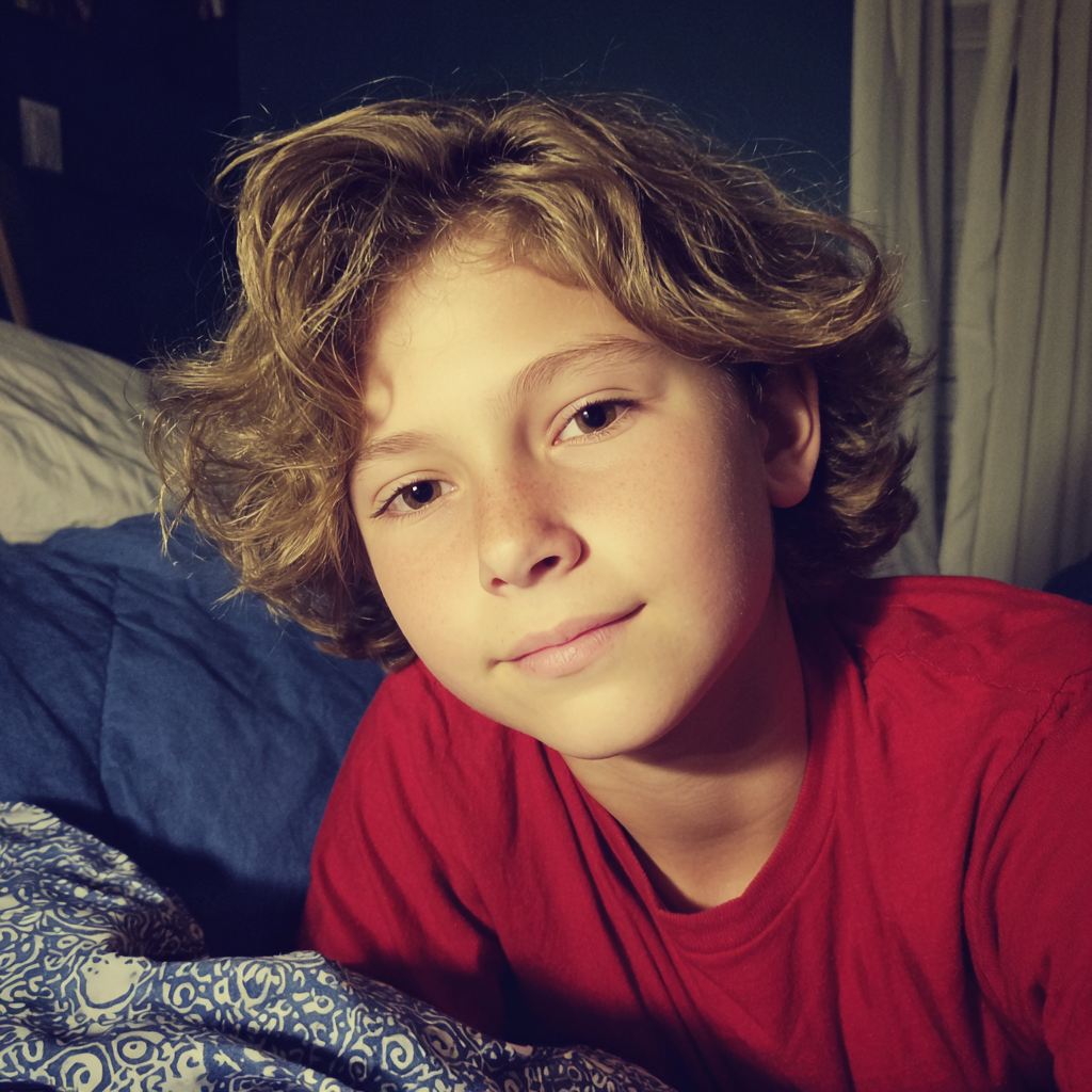 Ein Junge liegt auf seinem Bett | Quelle: Midjourney