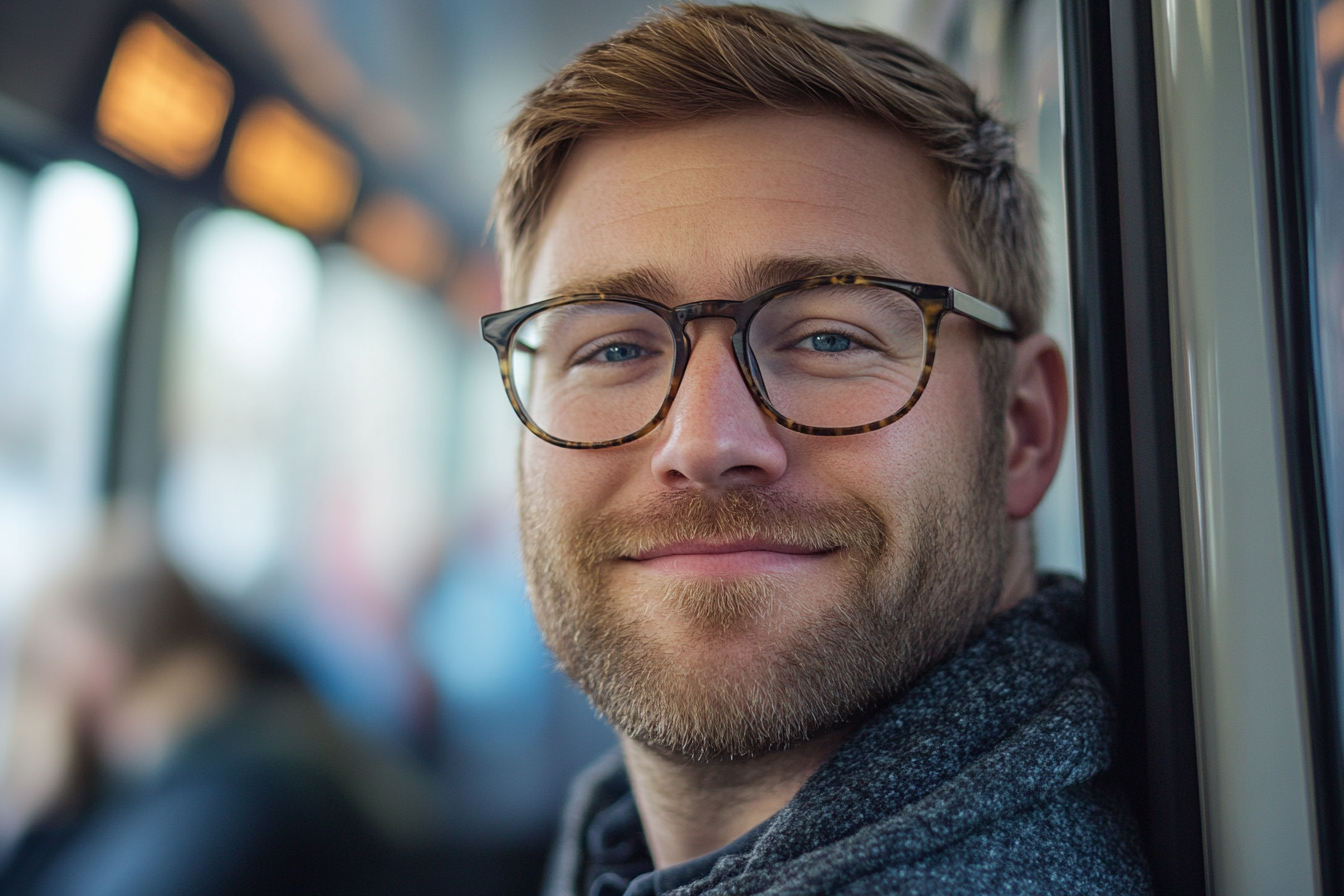 Ein Mann sitzt in einer U-Bahn | Quelle: Midjourney