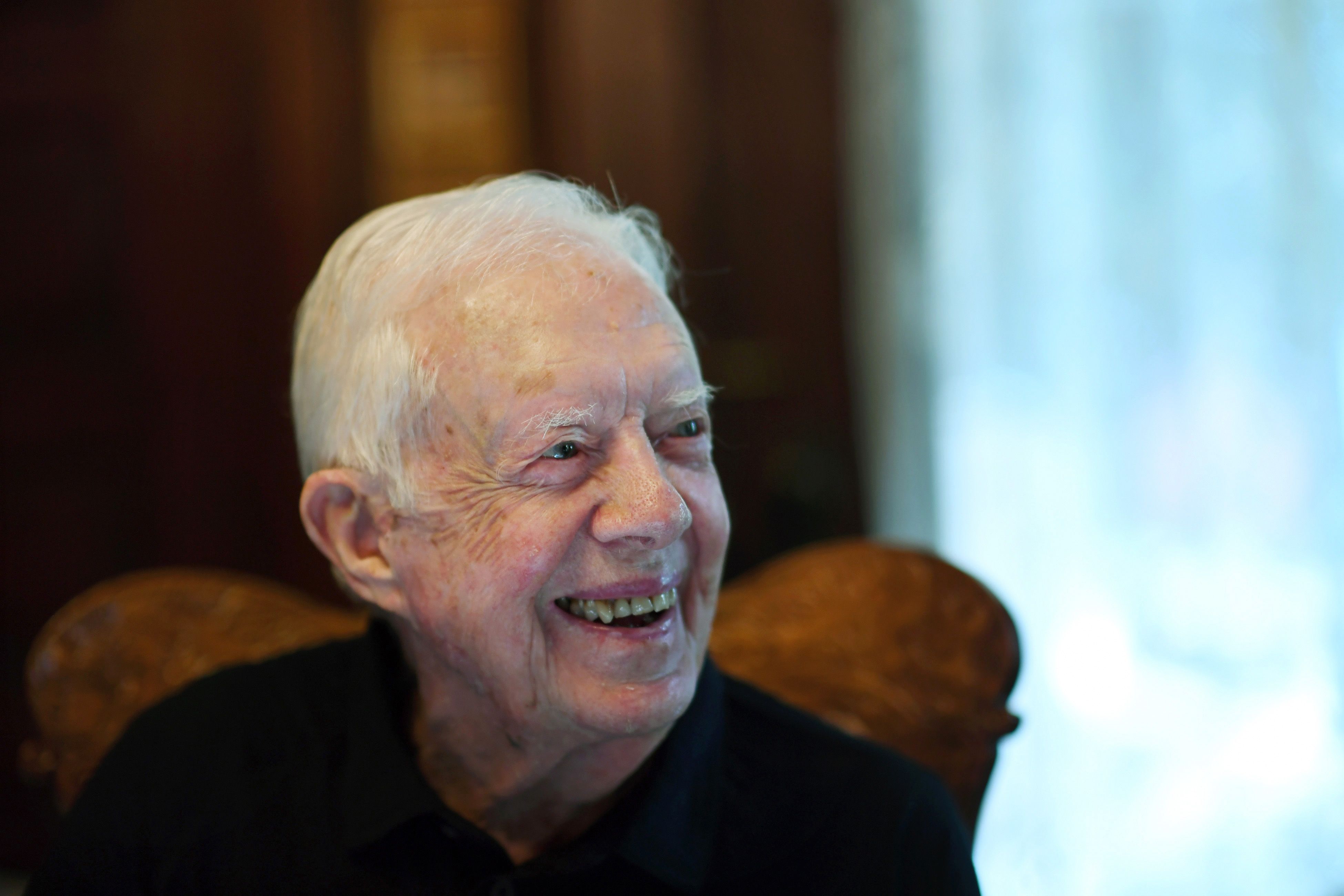 Der ehemalige US-Präsident Jimmy Carter wird am 4. August 2018 bei einem Abendessen im Haus eines Freundes in Plains, Georgia, fotografiert: Getty Images