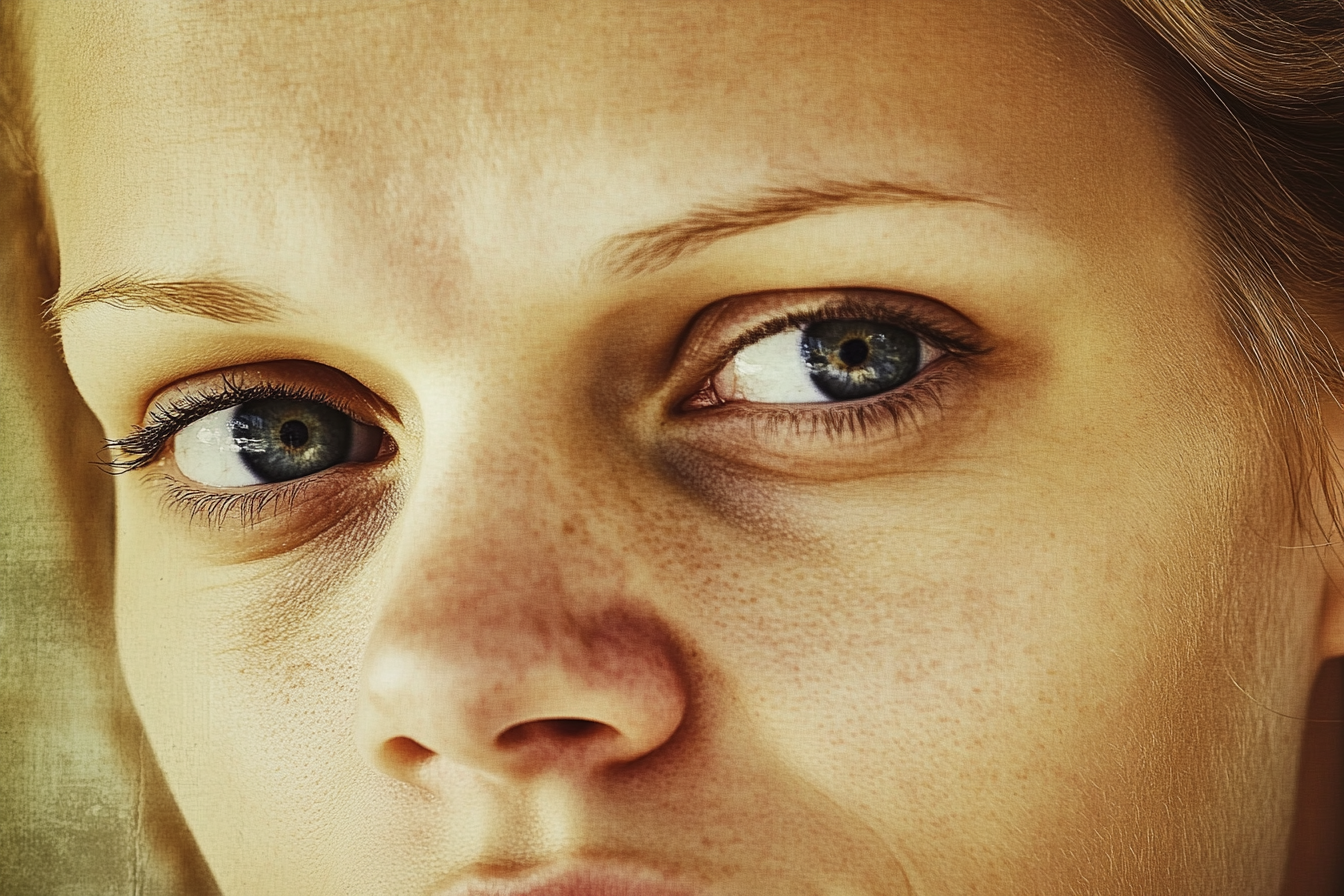 Nahaufnahme einer Frau mit einem zuversichtlichen Blick in den Augen | Quelle: Midjourney