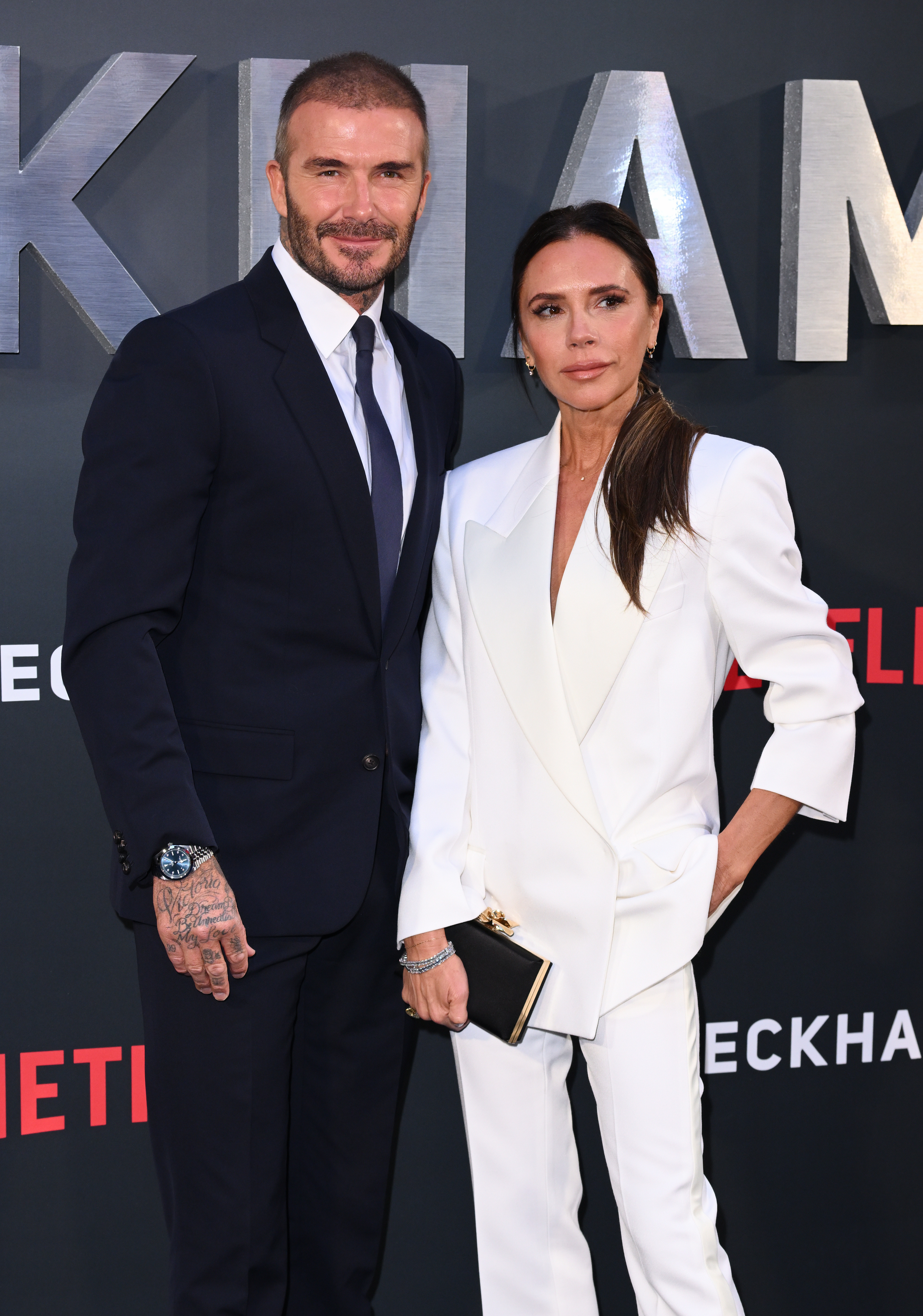 David und Victoria Beckham bei der britischen Premiere von "Beckham" in London, England am 3. Oktober 2023 | Quelle: Getty Images