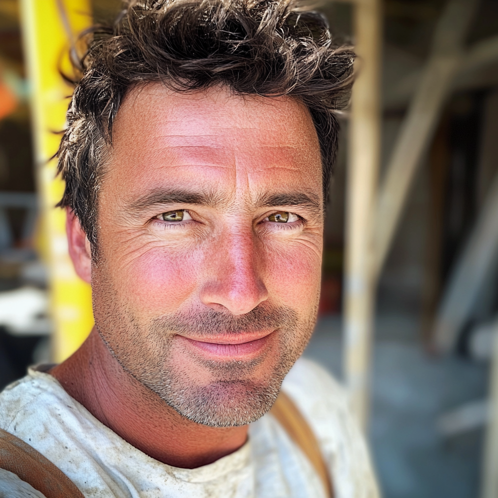 Ein lächelnder Bauarbeiter | Quelle: Midjourney