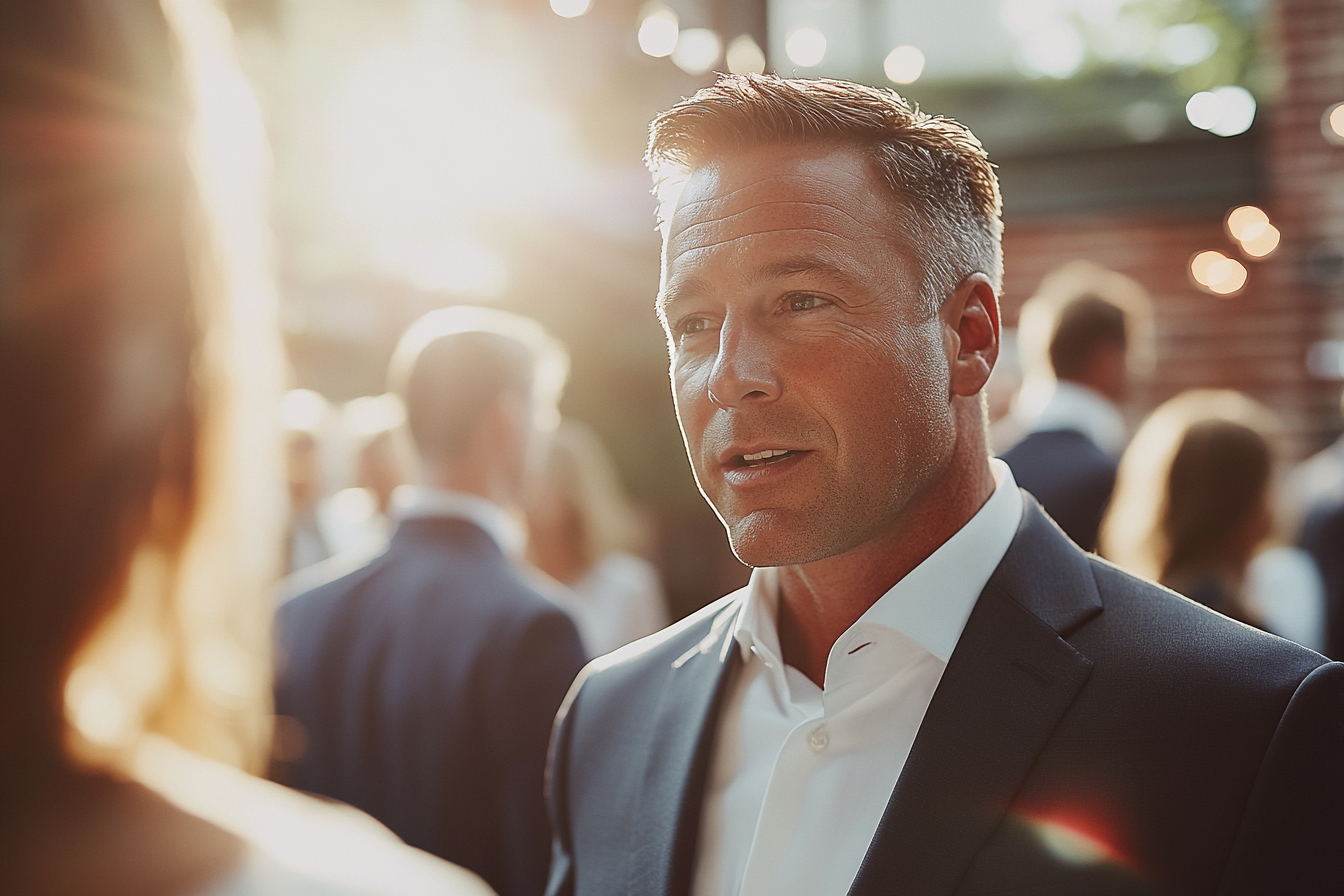 Ein Mann bei der Hochzeit seines Sohnes | Quelle: Midjourney
