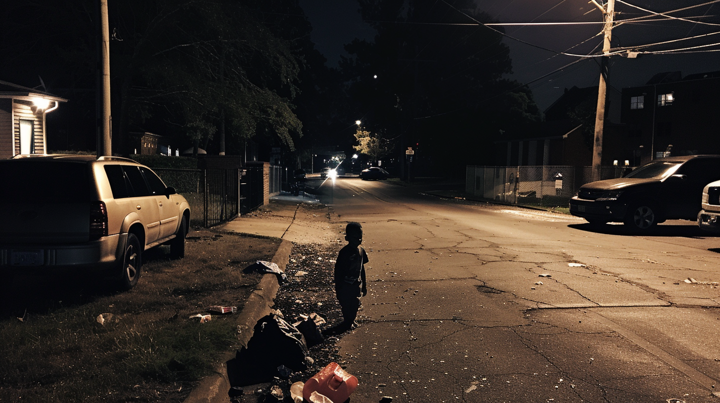 Junge auf der Straße | Quelle: Midjourney
