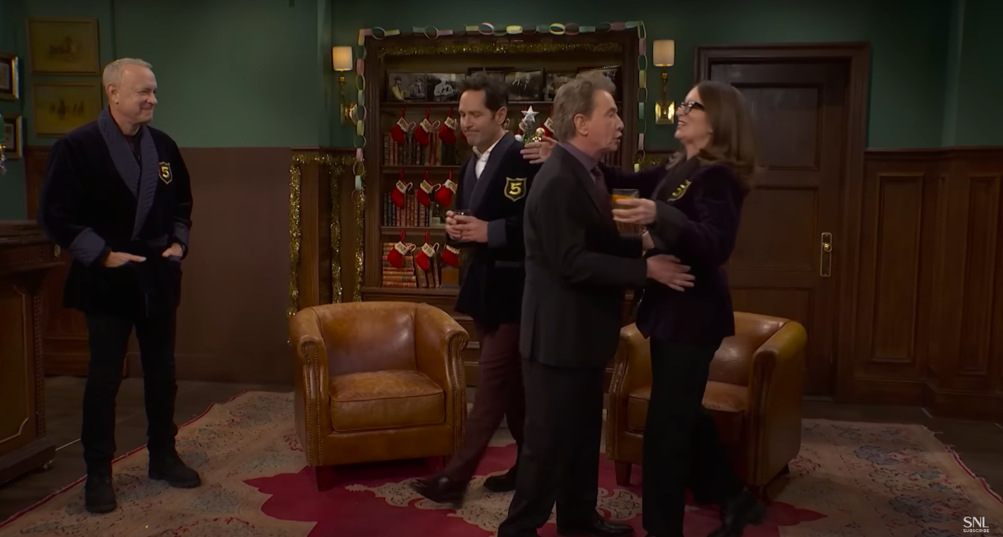 Tom Hanks, Paul Rudd, Martin Short und Tina Fey. | Quelle: YouTube/Saturday Night Live