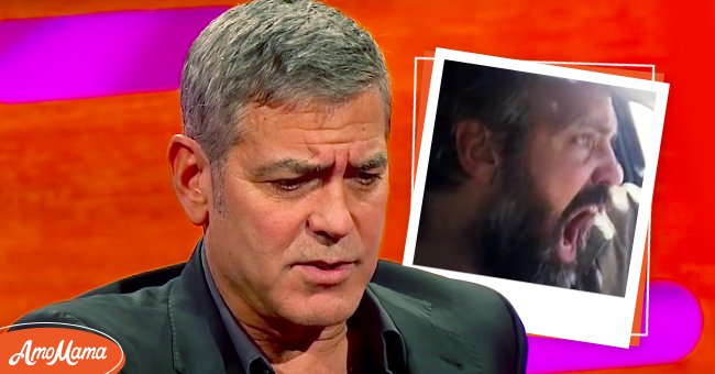 US-amerikanischer Schauspieler George Clooney in The Graham Norton Show [links] und Einfügung: Eine Szene aus "Syrian" [rechts]. | Quelle: YouTube/The Graham Norton Show - YouTube/Movieclips Classic-Trailer