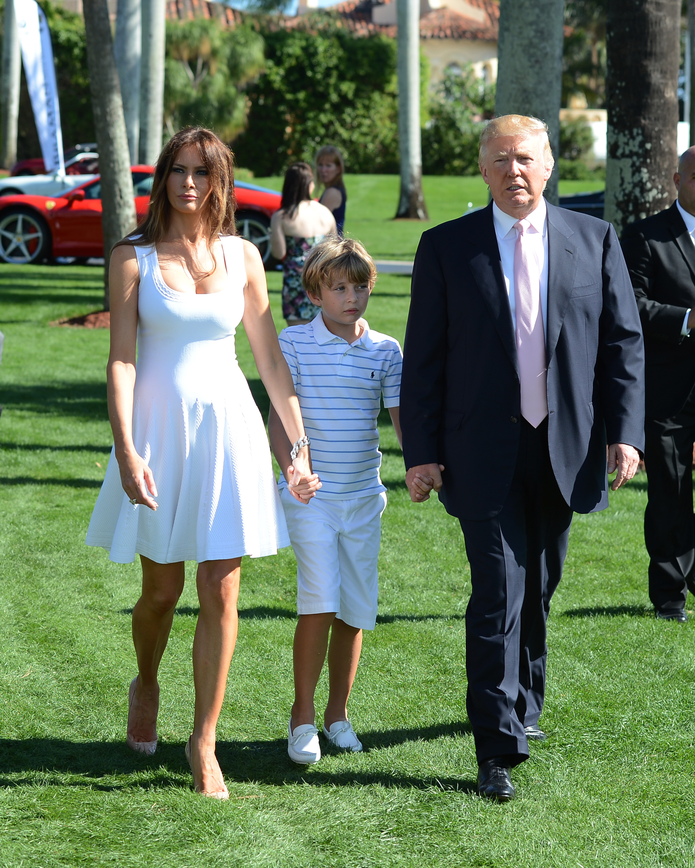 Donald, Melania und Barron Trump beim Trump Invitational Grand Prix in Mar-a-Lago am 6. Januar 2013 in Palm Beach, Florida. | Quelle: Getty Images