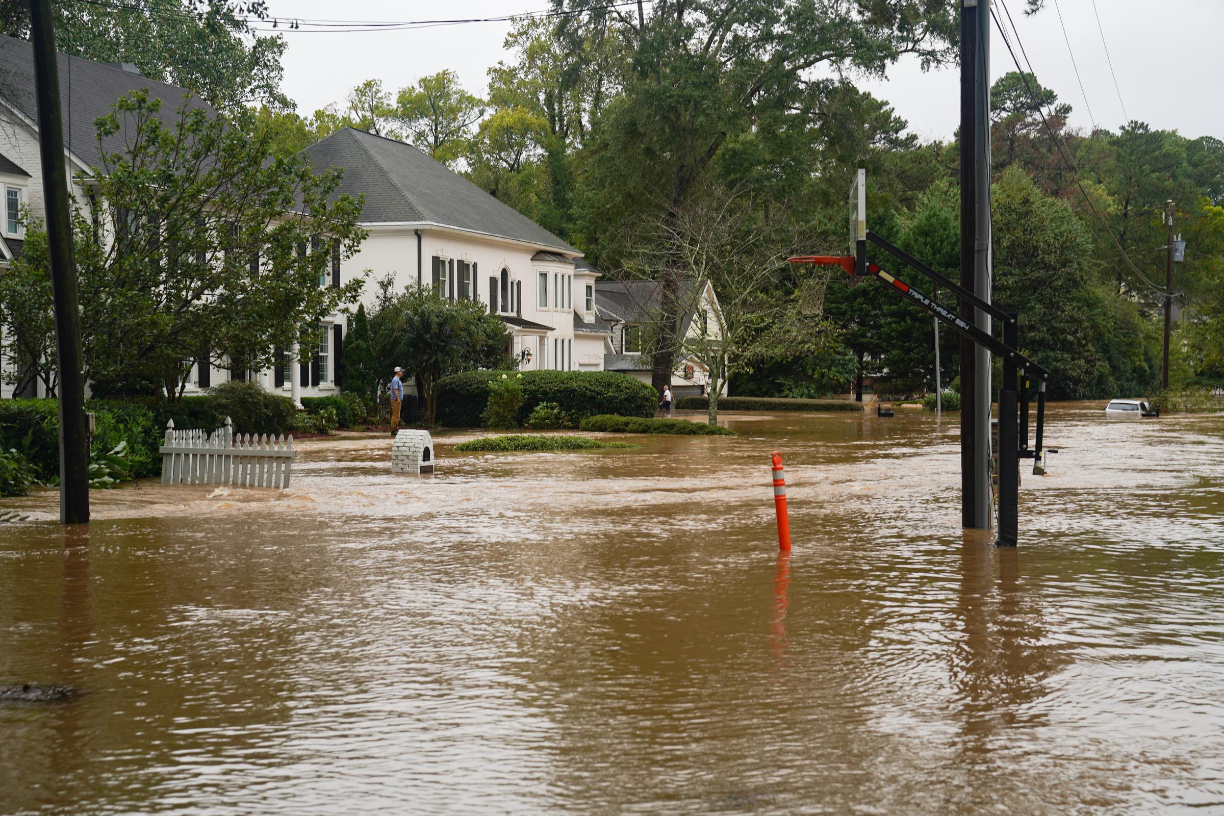 Die schweren Überschwemmungen durch den Hurrikan Helene in Atlanta, Georgia am 27. September 2024 | Quelle: Getty Images