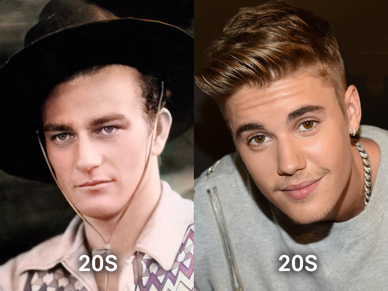 John Wayne [Links]. Justin Bieber [Rechts] | Quelle: Getty Images