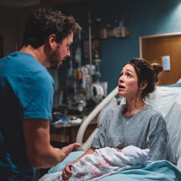 Ein streitendes Paar im Krankenhaus | Quelle: Midjourney