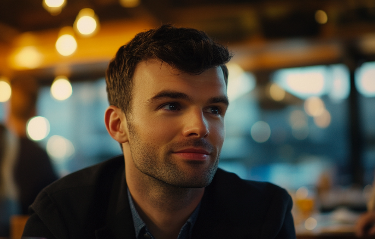 Ein Mann sitzt in einem Restaurant | Quelle: Midjourney