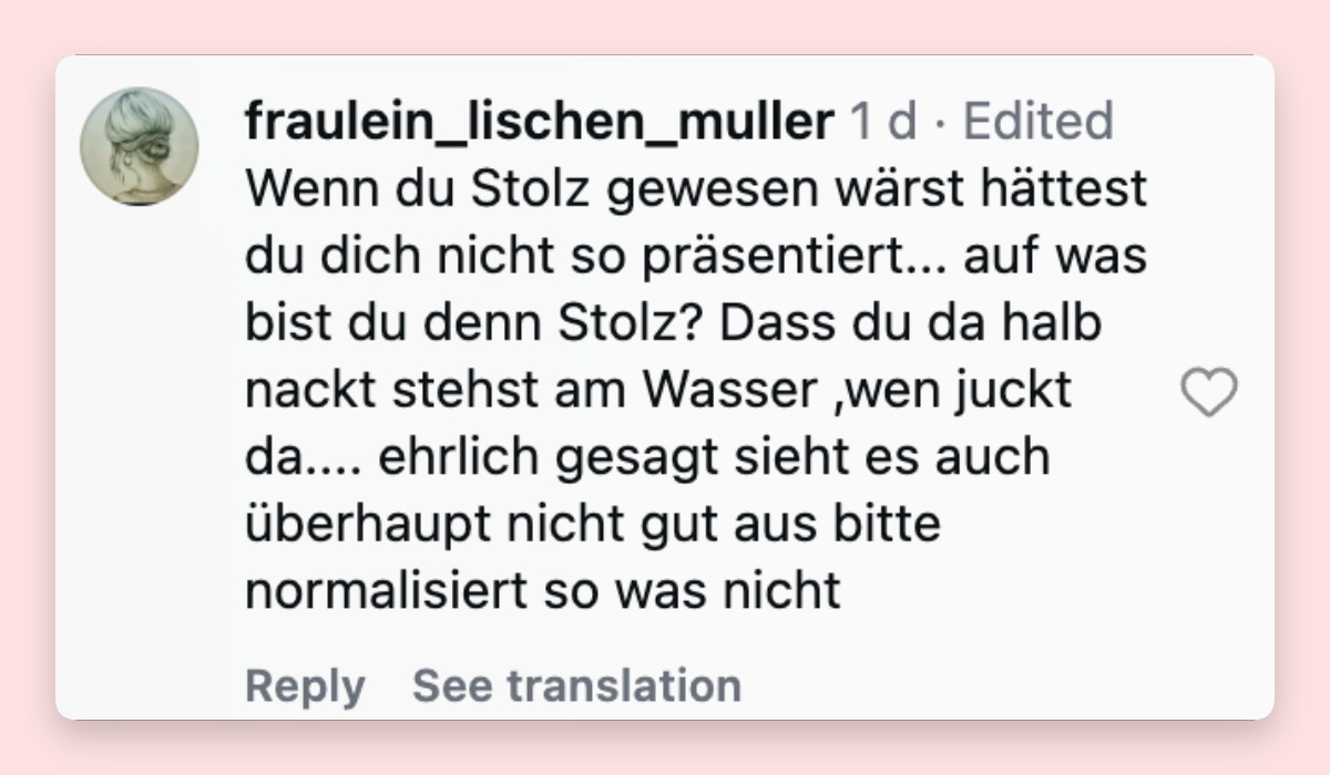 Auch negative Kommentare finden sich unter Bahars Post | Quelle: Instagram/baharkizilpolat