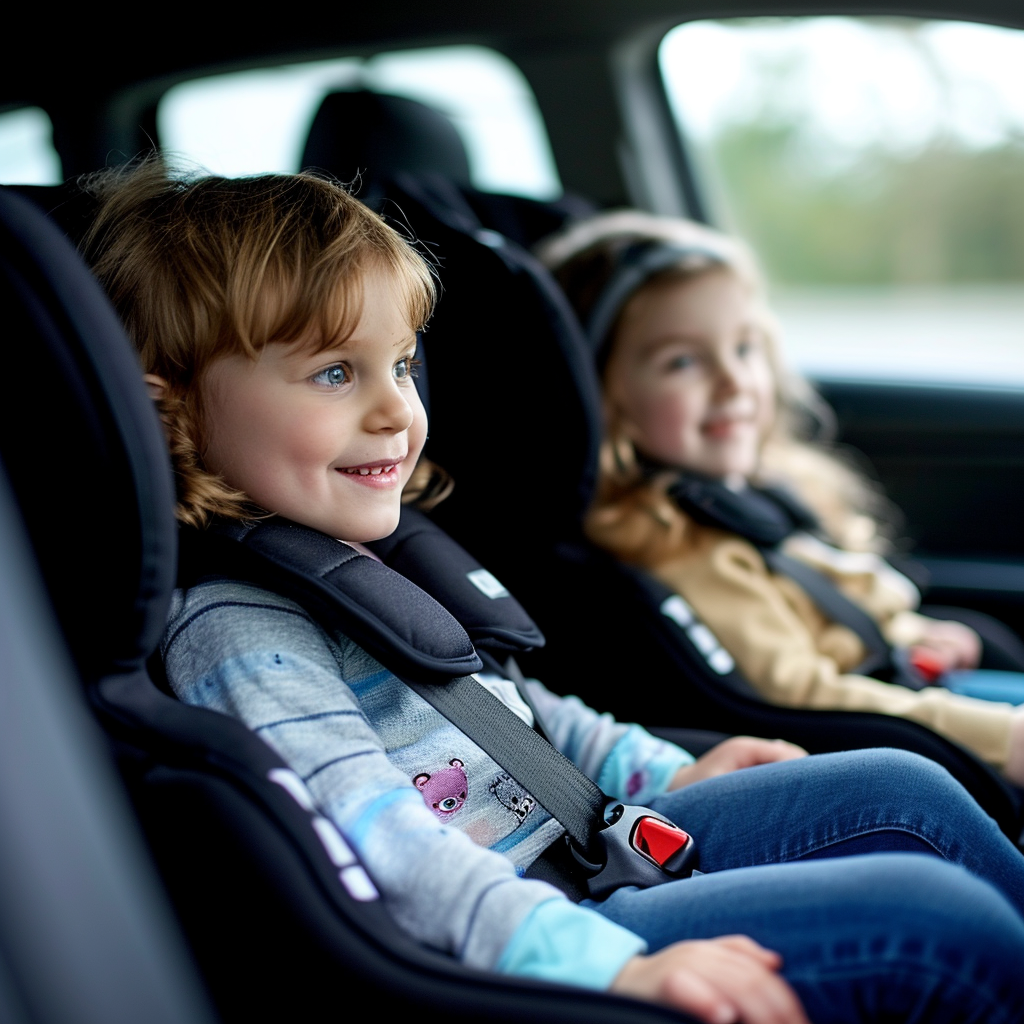 Kinder, die in einem Auto sitzen | Quelle: Midjourney