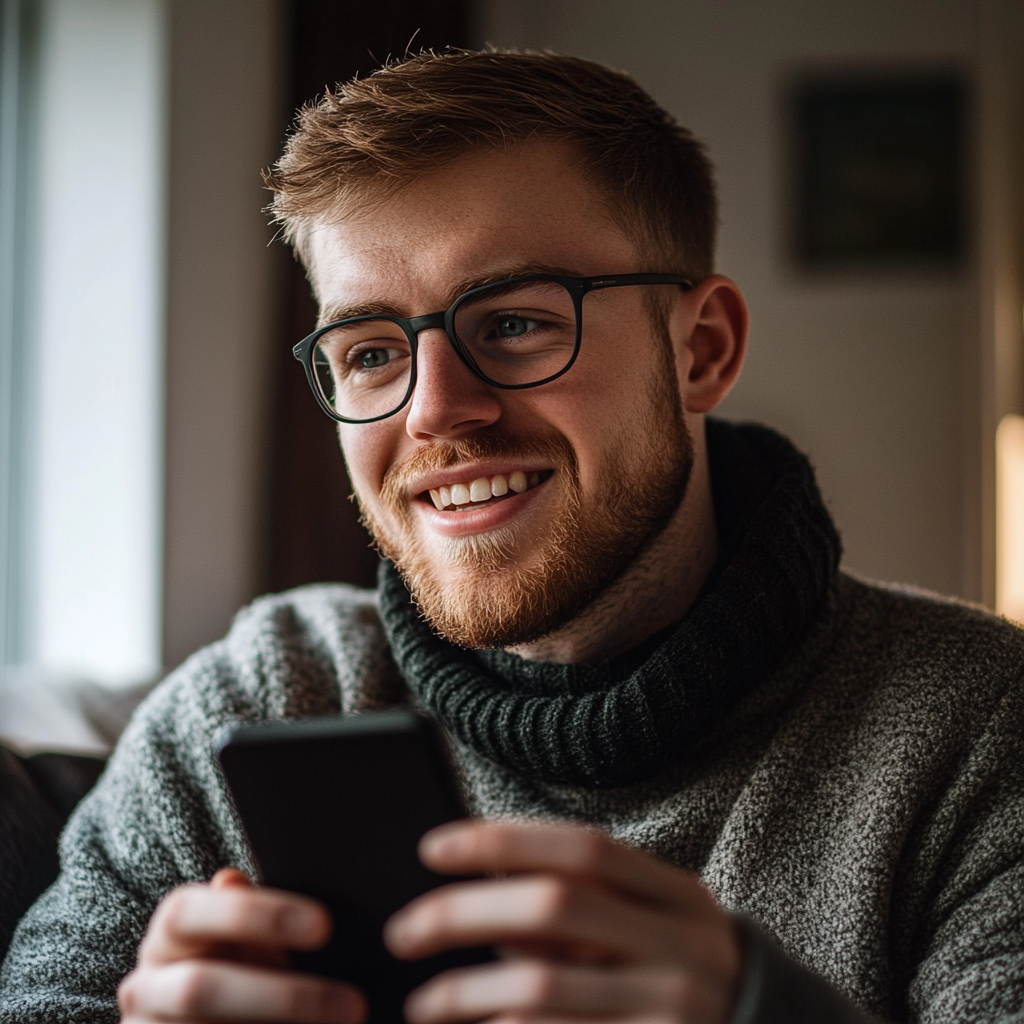 Ein Mann sieht abgelenkt aus, während er sein Telefon benutzt | Quelle: Midjourney