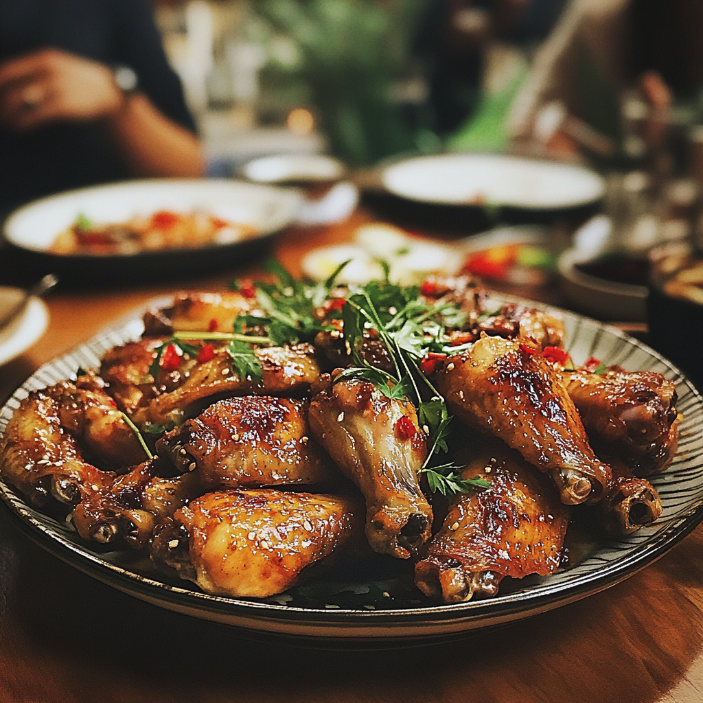 Ein Teller mit Chicken Wings | Quelle: Midjourney