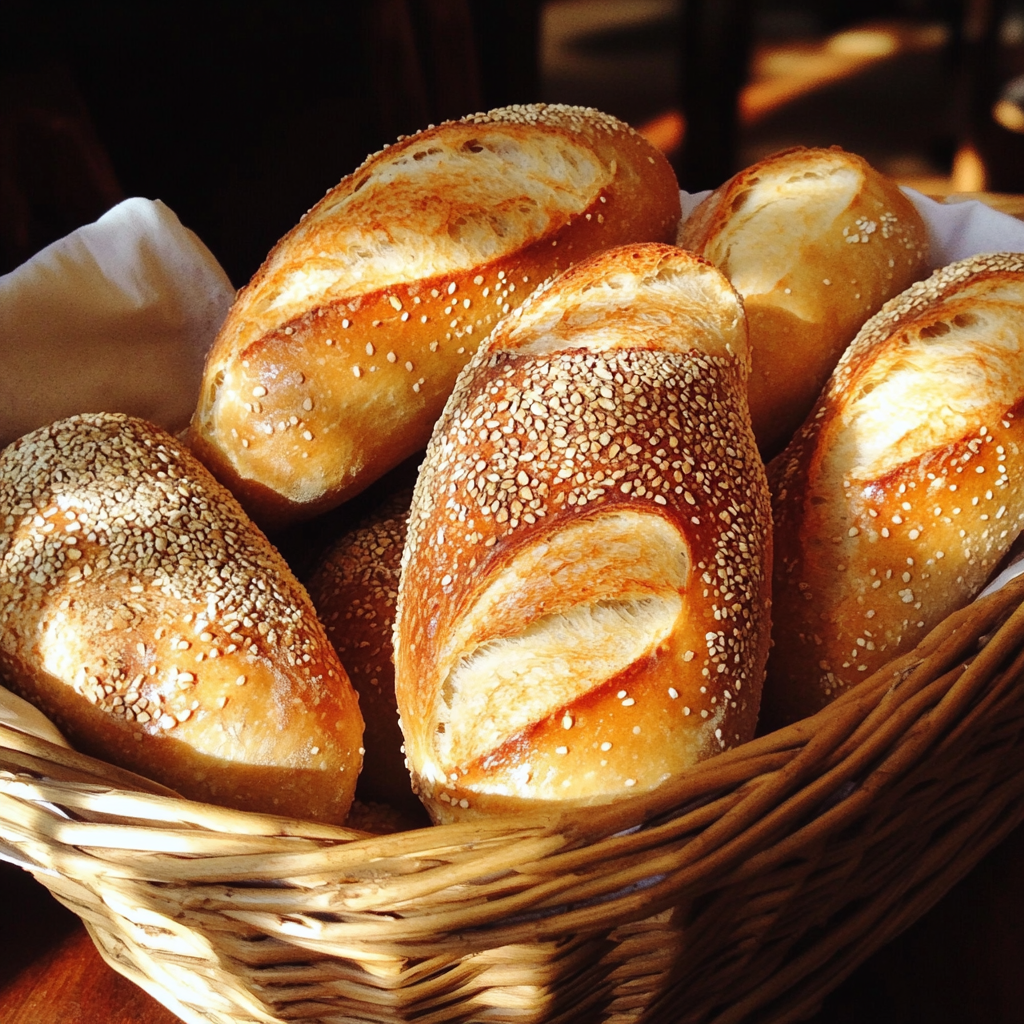 Ein Korb mit frisch gebackenem Brot | Quelle: Midjourney