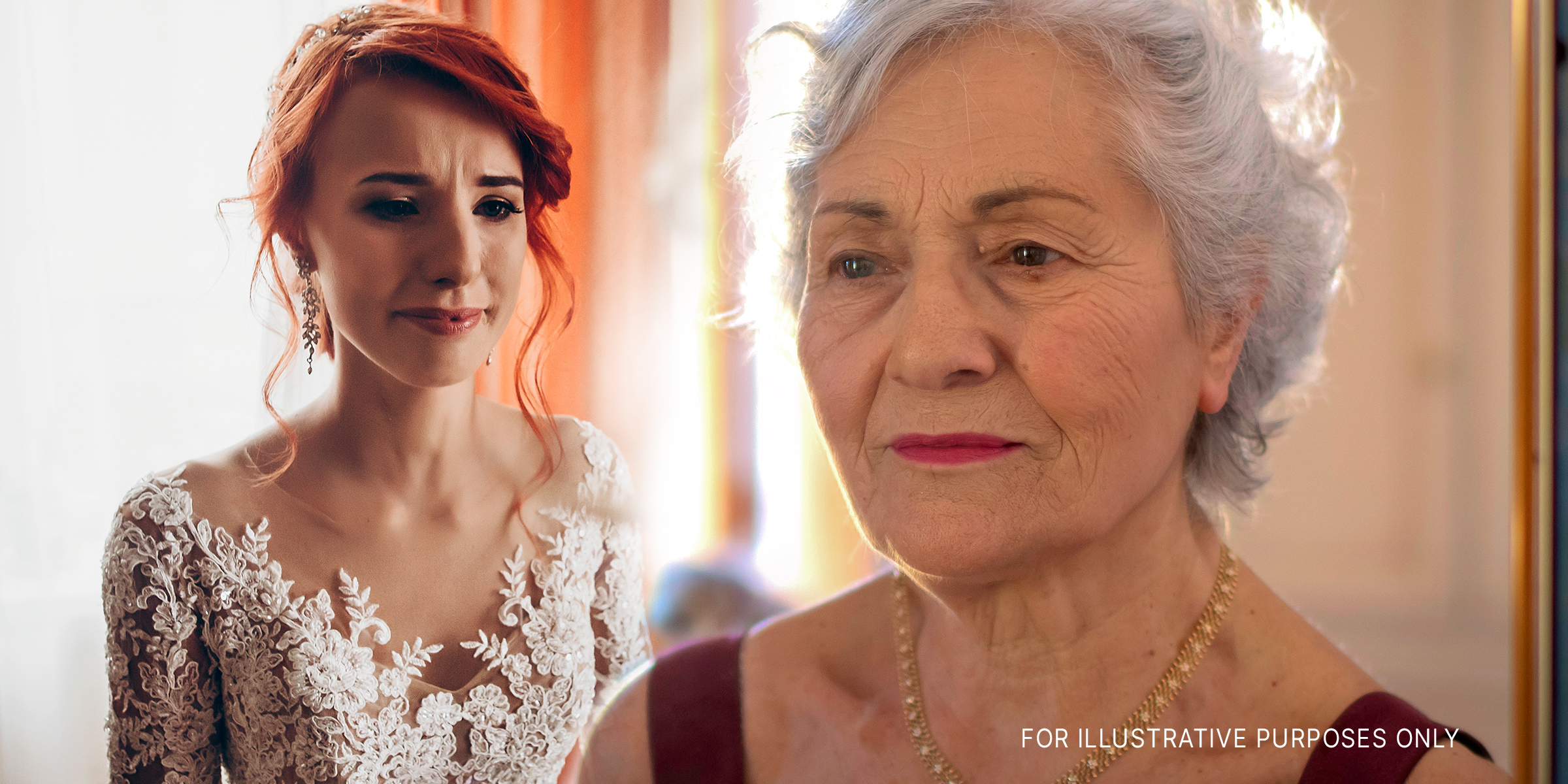 Eine weinende Braut | Eine ältere Frau | Quelle: Shutterstock