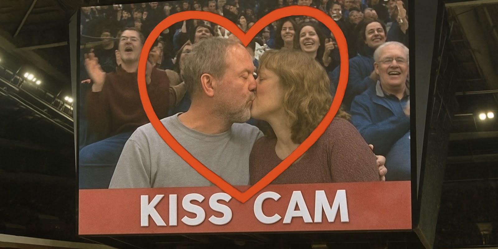 Ein Paar auf der Kiss Cam. | Quelle: Sora