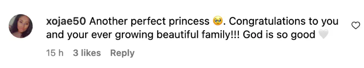 Fan-Kommentar über Steve Harveys achtes Enkelkind und ihre Familie, datiert vom 13. November 2023 | Quelle: Instagram/theamanda_h
