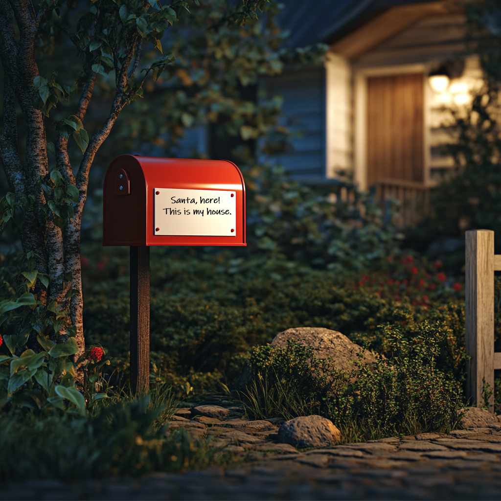 Ein Schild, das an einem Briefkasten befestigt ist | Quelle: Midjourney