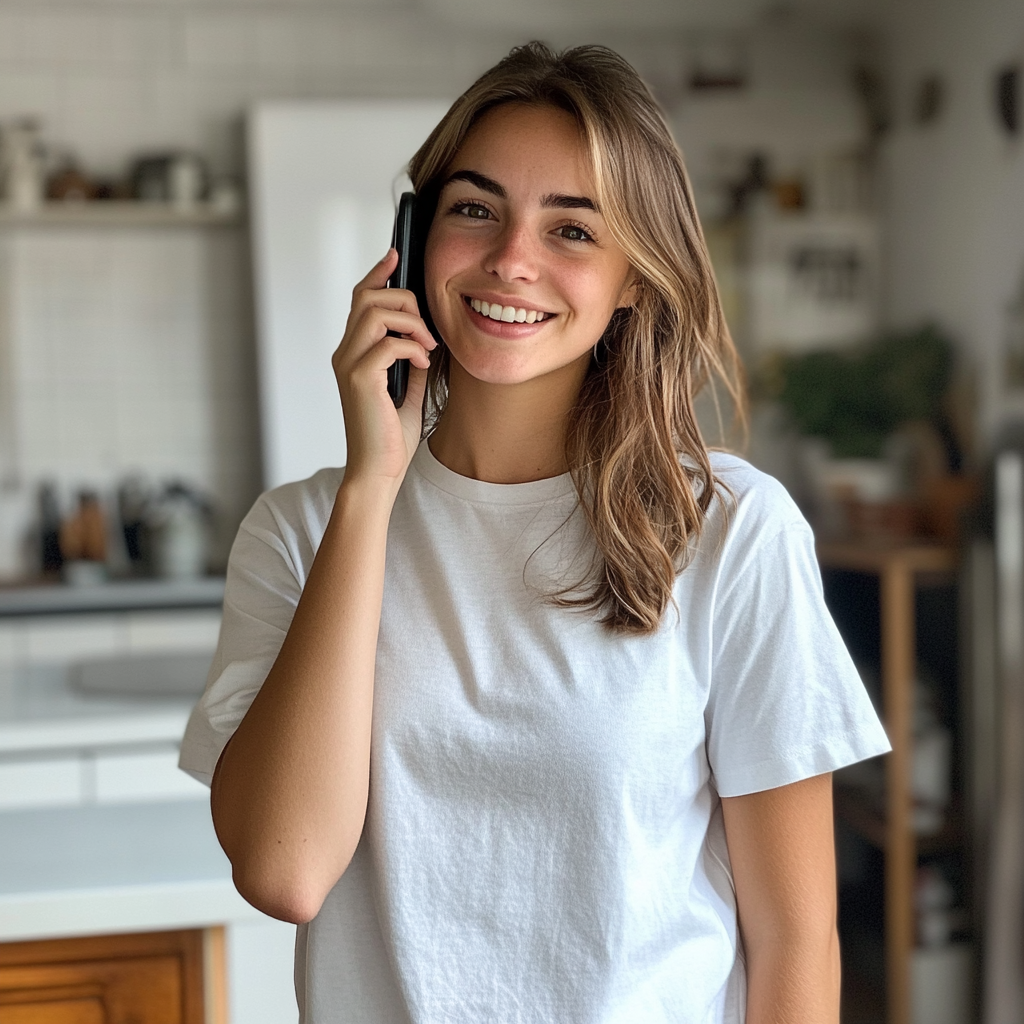 Eine Frau spricht am Telefon | Quelle: Midjourney