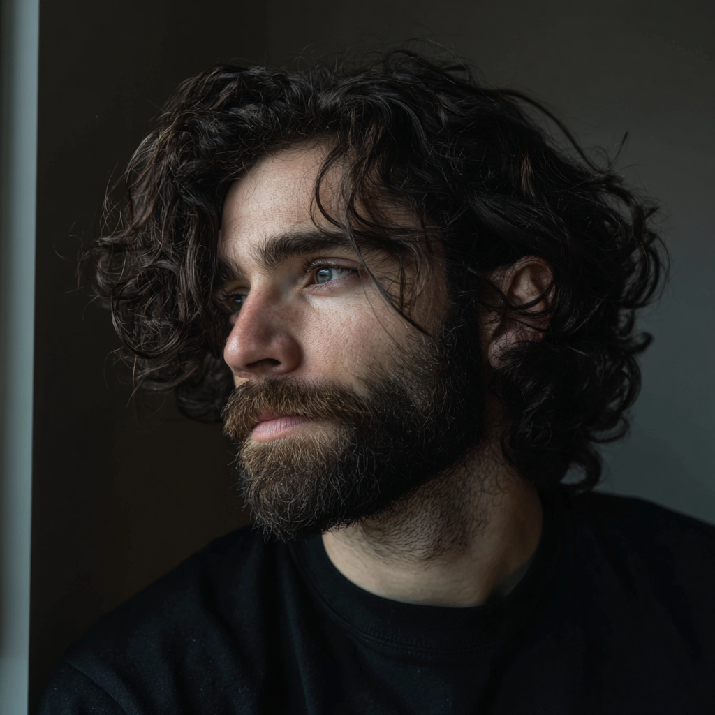 Ein nachdenklicher Mann, der aus dem Fenster schaut | Quelle: Midjourney