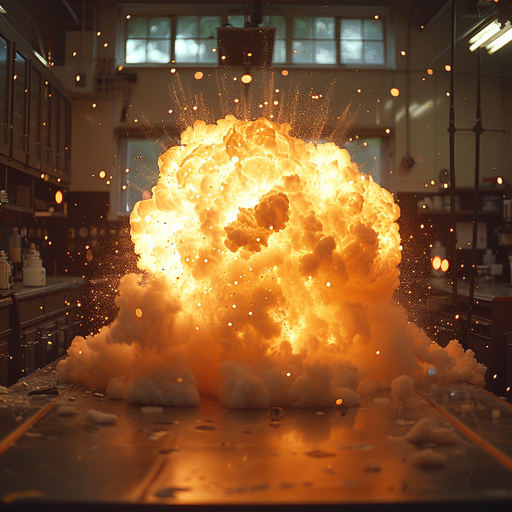 Explosion im Labor | Quelle: Midjourney